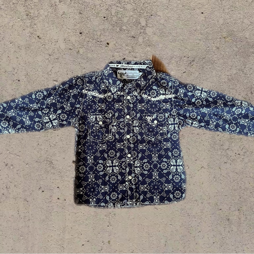 Toddler Cowboy Hardware Western Shirt long sleeve button up